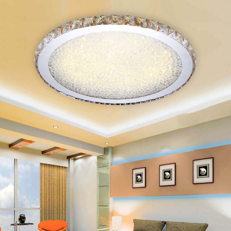 Modern Crystal Ceiling Light – Flush Mount Fixture with Sparkling Crystals