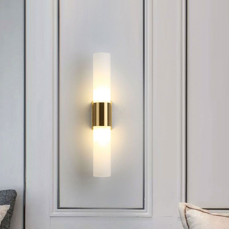 Modern Double-Headed Vanity Wall Lamp – Metal and Glass