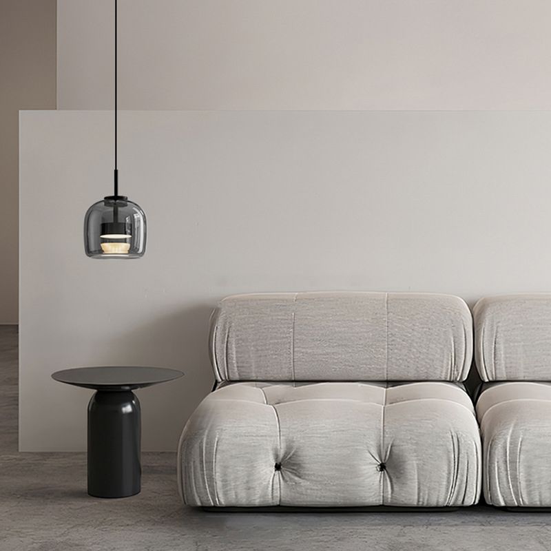 Modern Glass and Metal Pendant Light – Adjustable Chain Ceiling Fixture