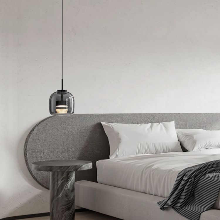 Modern Glass and Metal Pendant Light – Adjustable Chain Ceiling Fixture