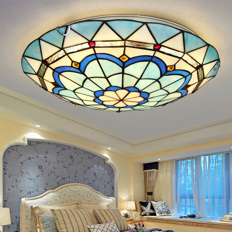 Stylish Colorful Glass Ceiling Fixture – Flush Mount Bedroom Light