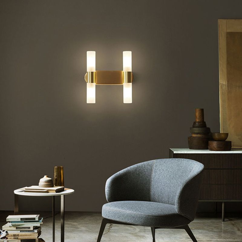 Sleek Cylindrical Indoor Wall Lamp – IP44 Metal and Acrylic Design