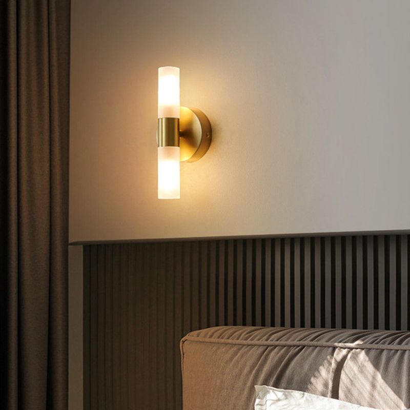 Cylindrical LED Wall Sconce – Sleek Gold Metal Fixture