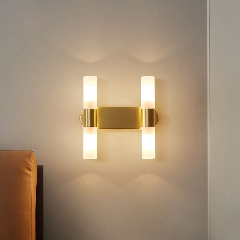Cylindrical LED Wall Sconce – Sleek Gold Metal Fixture