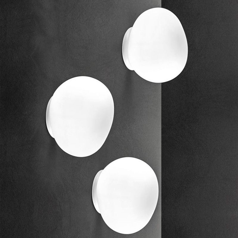 Minimalist Pebble-Shape Wall Light – Hardwired LED Fixture