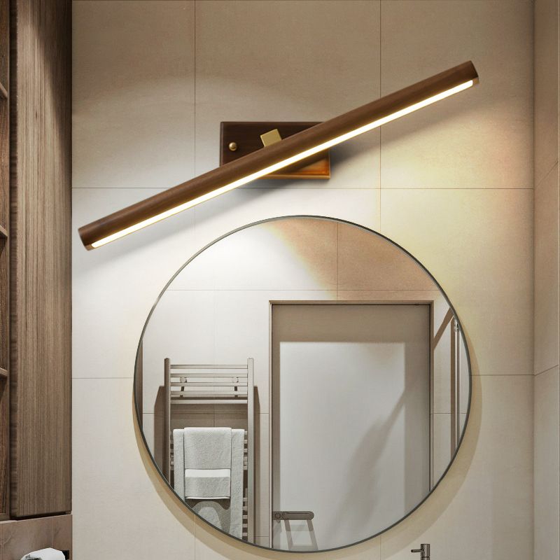 Wood Frame Vanity Wall Lamp – Rotatable Mirror LED Lamp