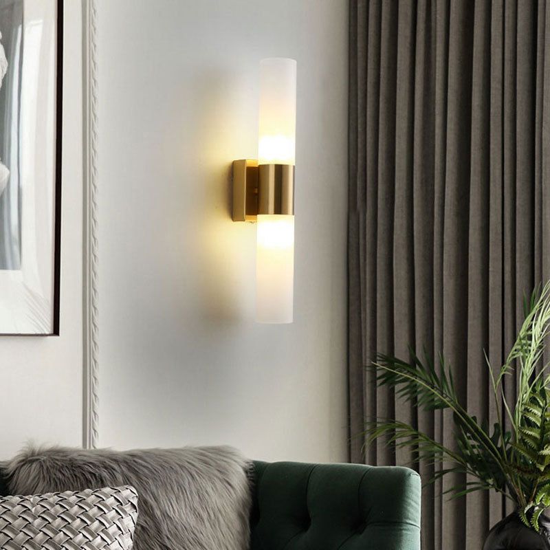 Modern Double-Headed Vanity Wall Lamp – Metal and Glass