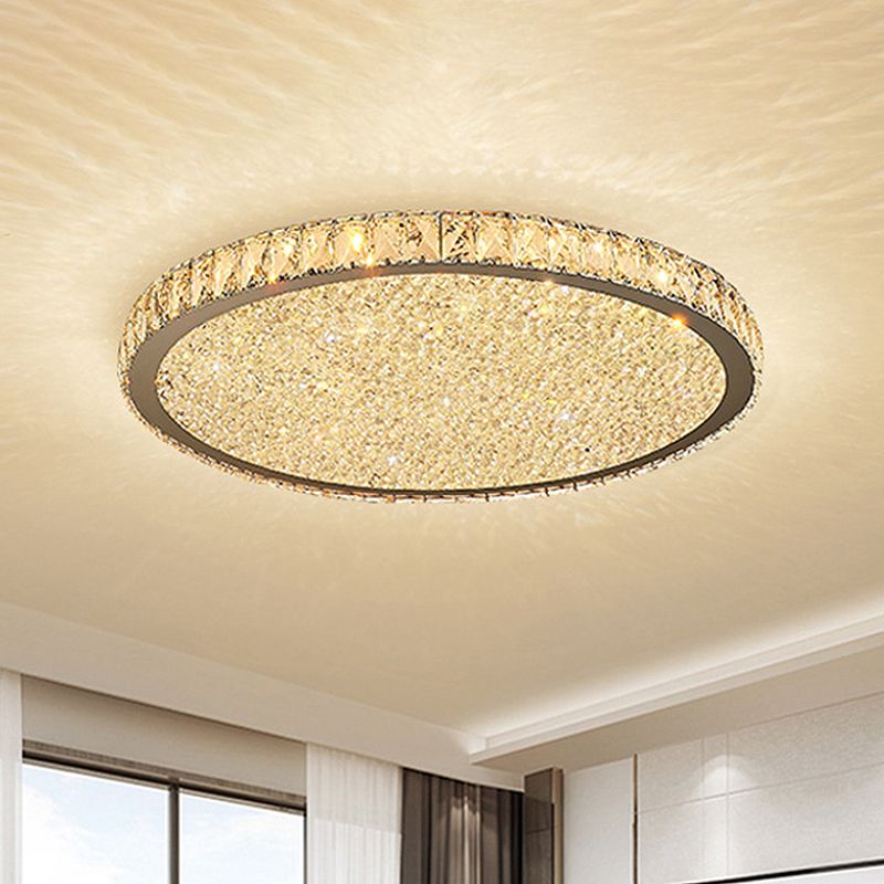 Modern Crystal Ceiling Light – Flush Mount Fixture with Sparkling Crystals