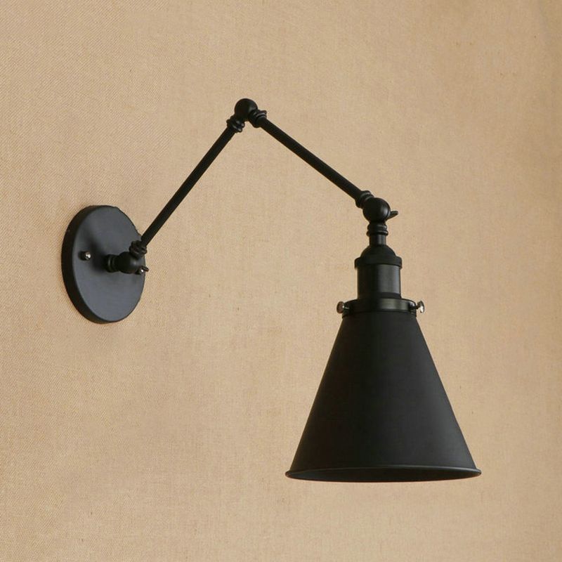Retro-Style Adjustable Wall Lamp – Classic Metal Zigzag Arm Fixture