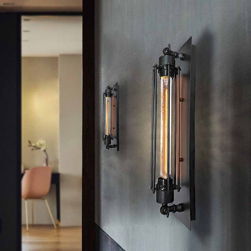 Vintage Cylinder Metal Wall Lamp – Metal Light in Multiple Colour Options