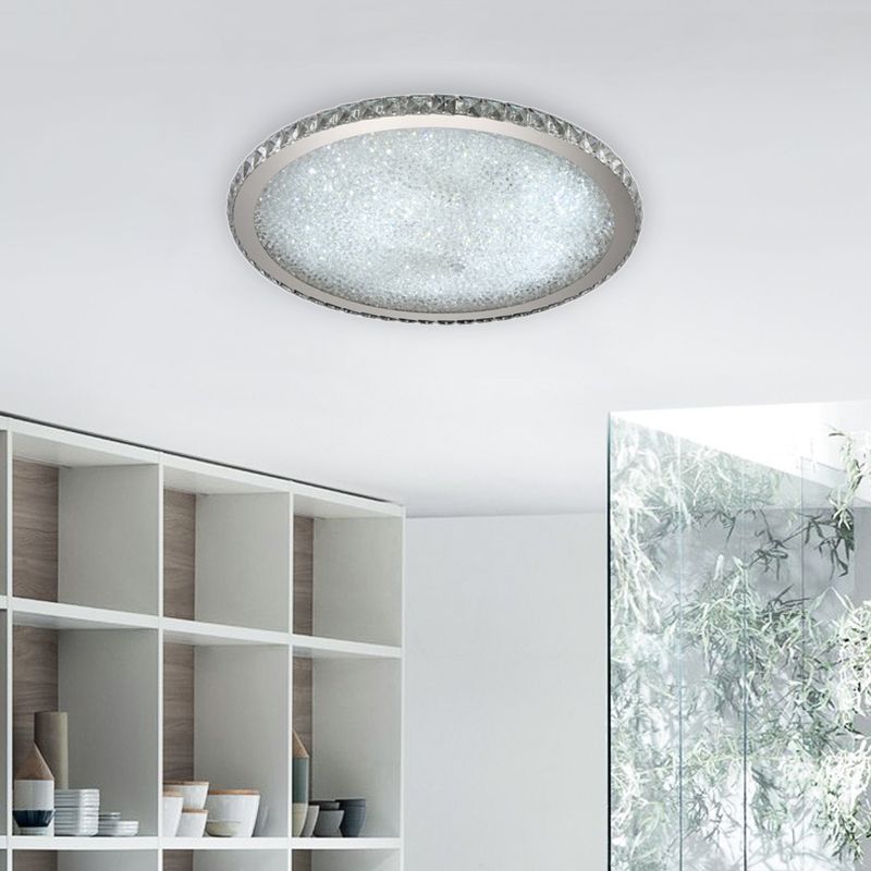Modern Crystal Ceiling Light – Flush Mount Fixture with Sparkling Crystals