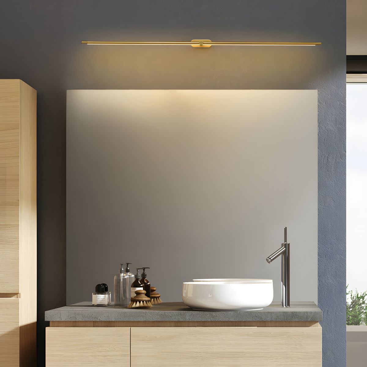 Brushed Nickel Bathroom Wall Lights | Sleek Modern Vanity Lighting