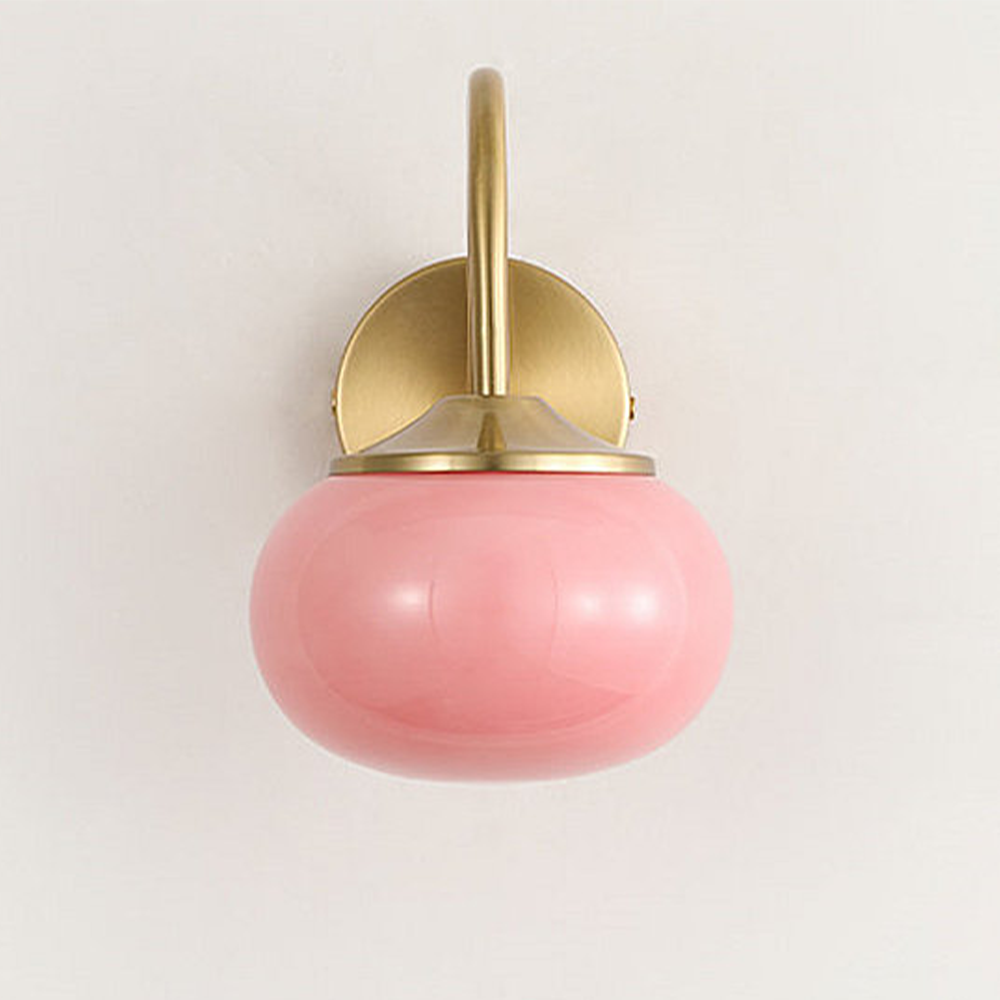 Modern Pink and White Glass Ball Wall Lamp | Living Room