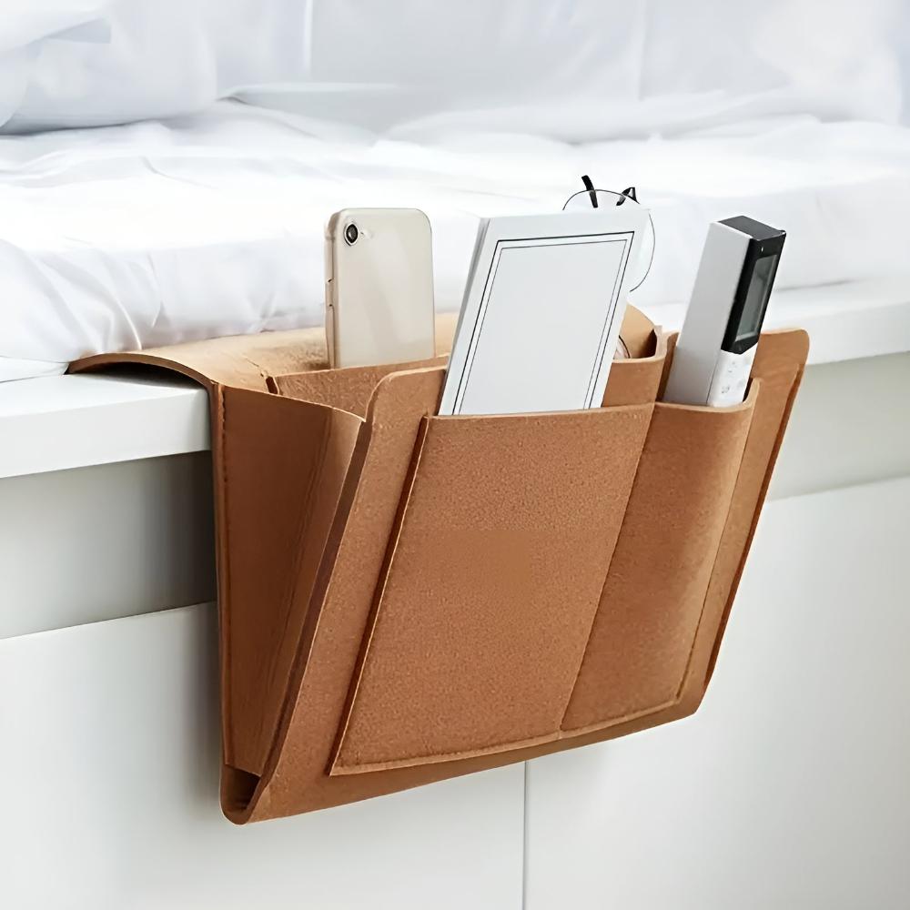 Multi-Pocket Bedside Organizer | Functional Nightstand Storage