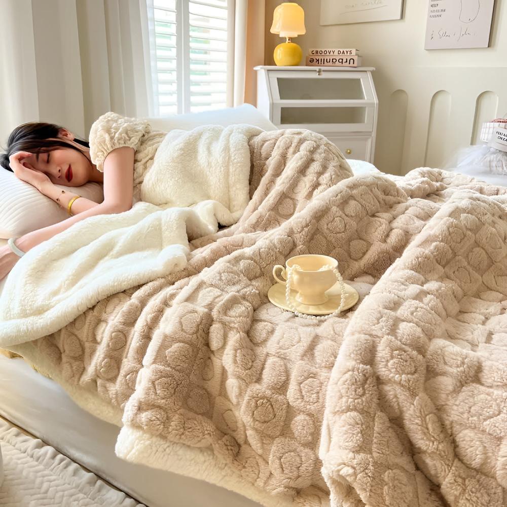Ultra-Soft Sherpa Fleece Blanket – Cloud Warmth Cozy Comfort Throw - Atelier Dubois Paris