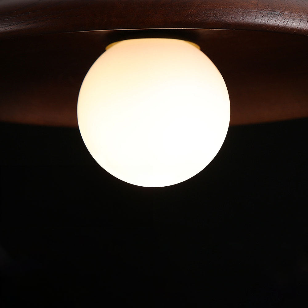 Hallway Ceiling Lamp with Round Nordic Wooden Design