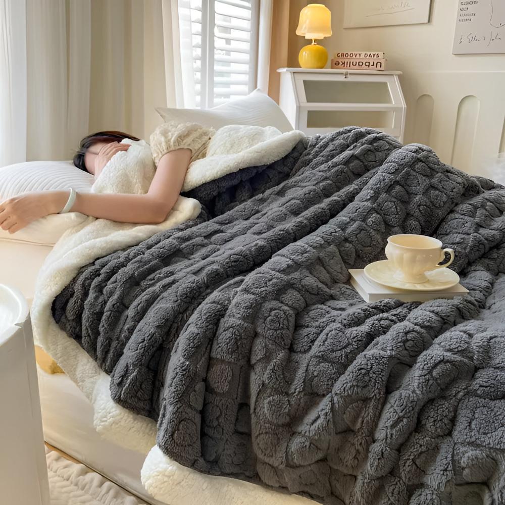 Ultra-Soft Sherpa Fleece Blanket – Cloud Warmth Cozy Comfort Throw - Atelier Dubois Paris