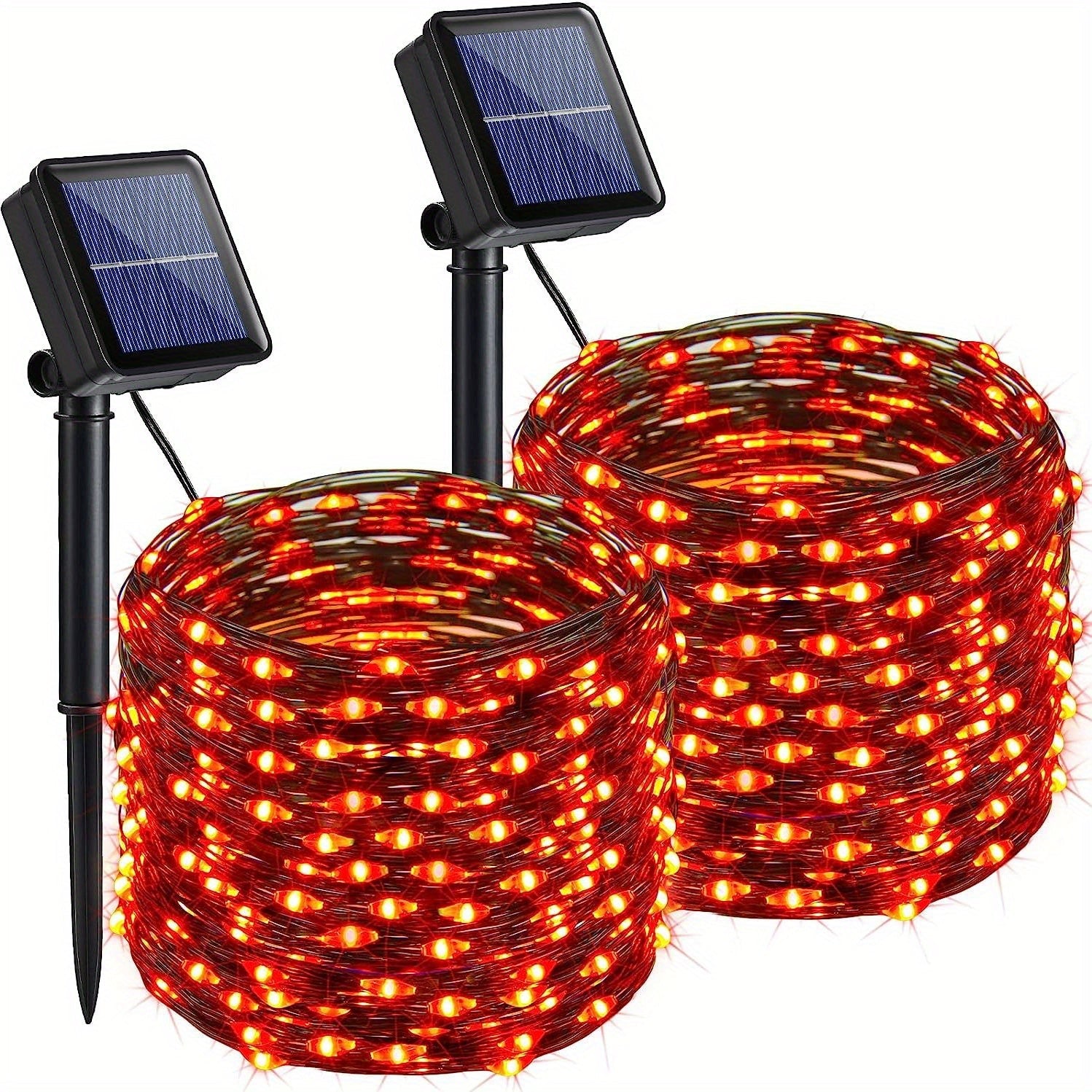 Solar-Powered Red Fairy Lights – Outdoor Waterproof String Lights for Garden & Patio