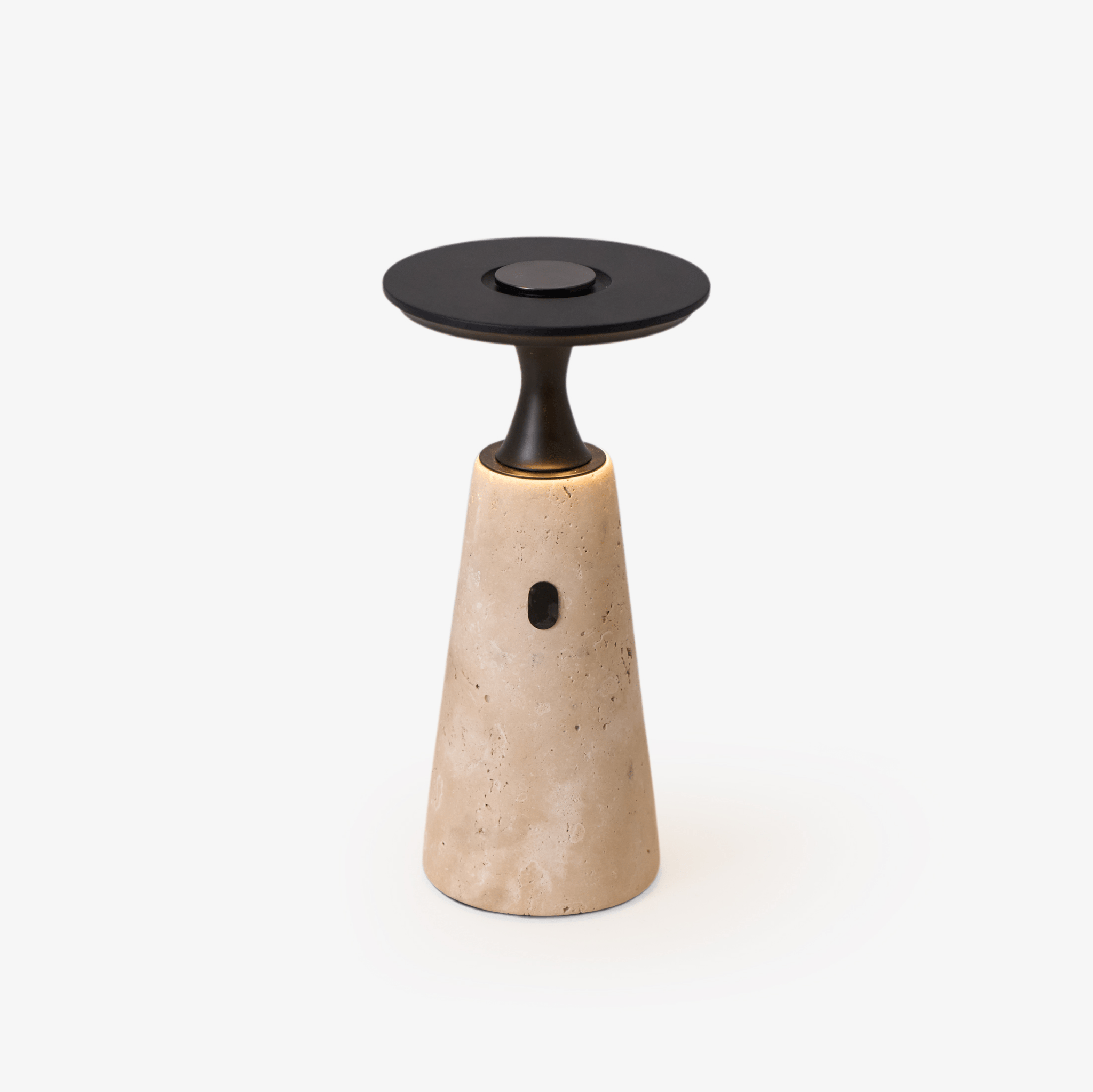 Portable Travertine LED Table Lamp – Touch Control, USB Rechargeable