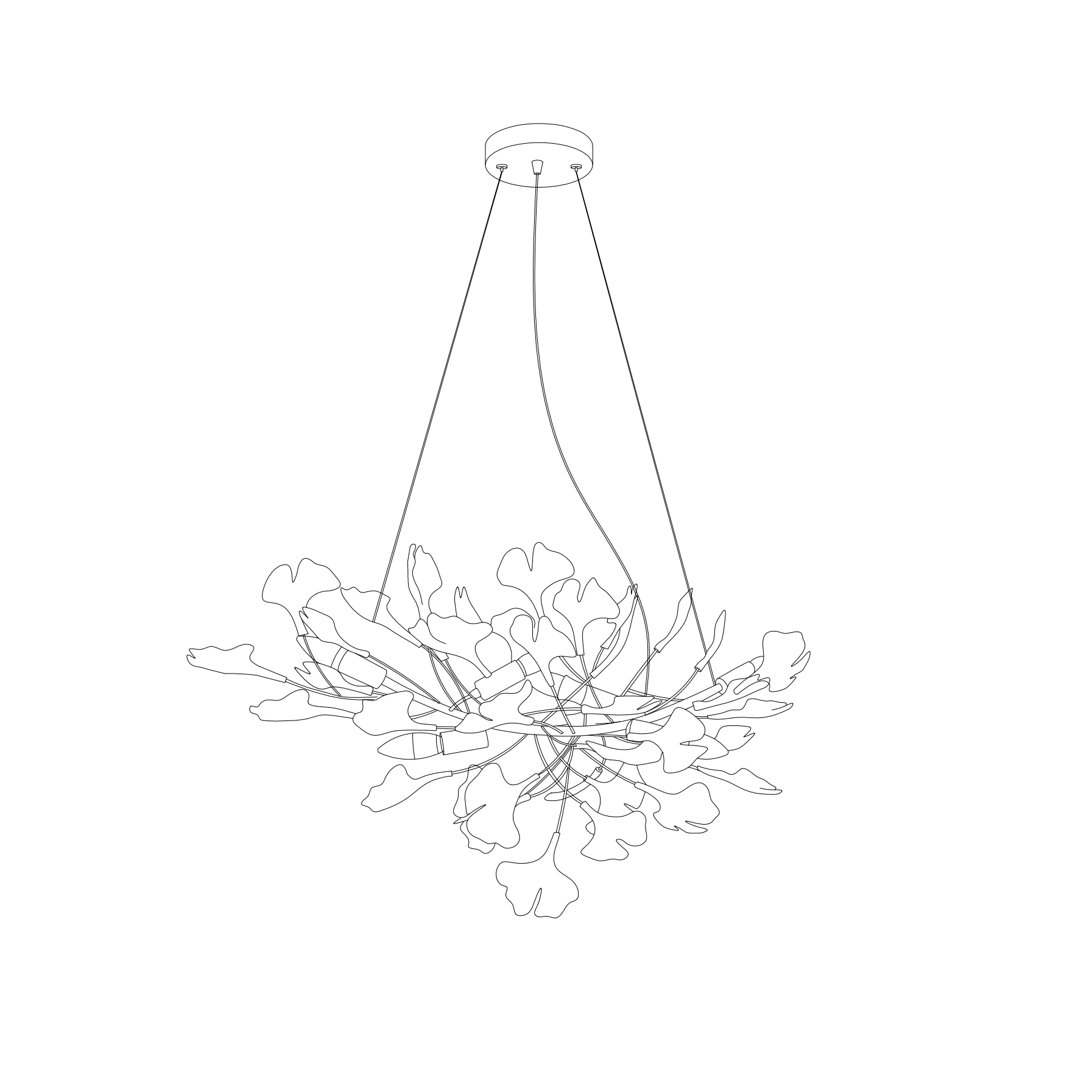 Modern Ceramic Gingko Tree Petal Chandelier