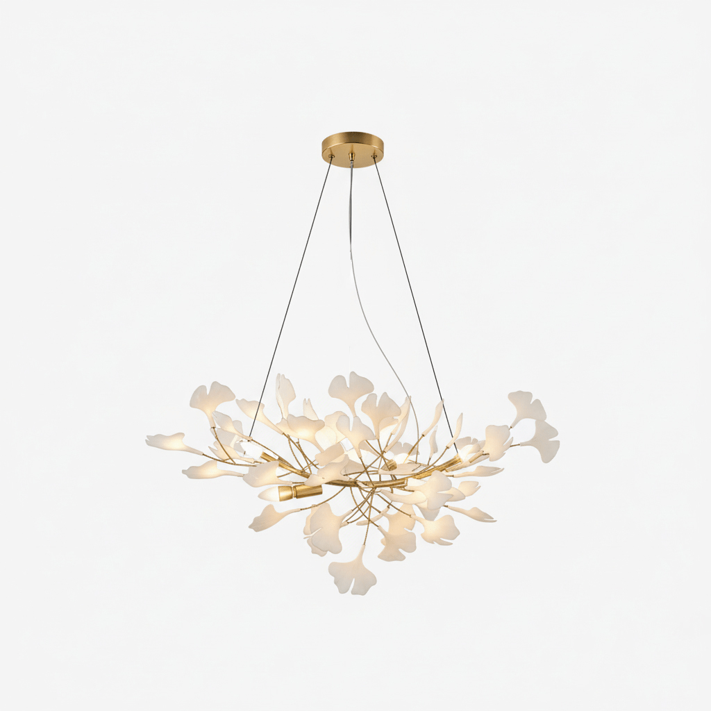Modern Ceramic Gingko Tree Petal Chandelier