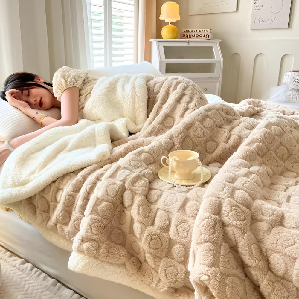 Ultra-Soft Sherpa Fleece Blanket – Cloud Warmth Cozy Comfort Throw - Atelier Dubois Paris