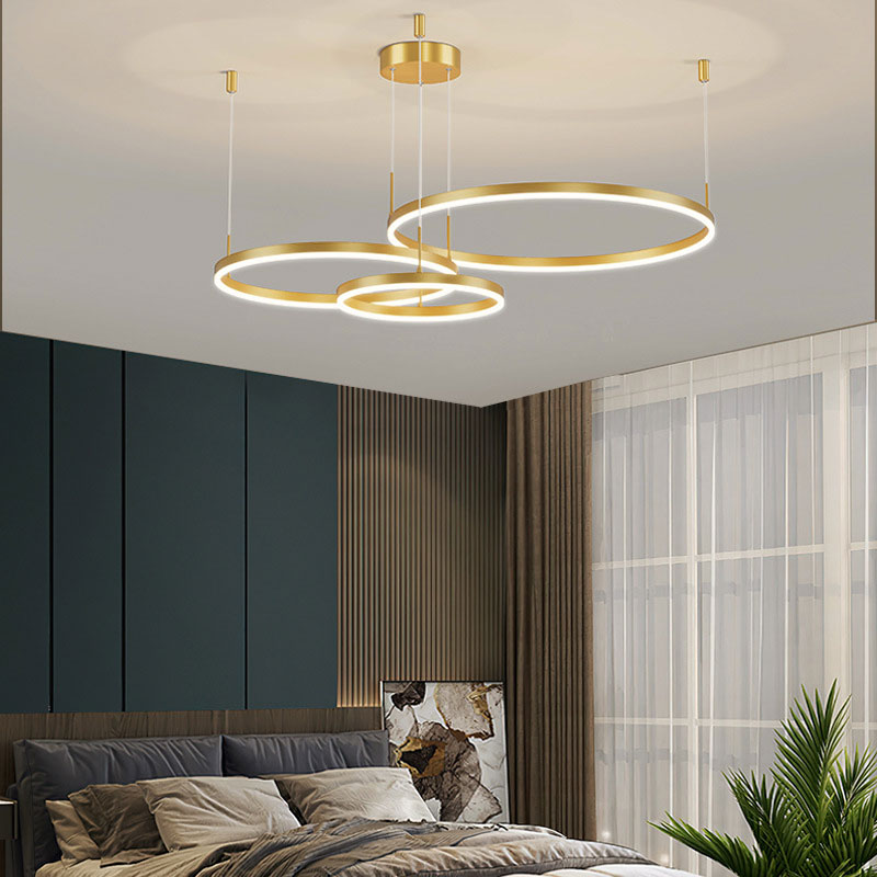 Indoor Metal Pendant Lamp – Sleek Tir-Circle Design with Adjustable Cord