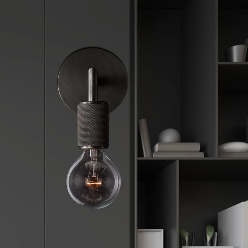 Modern Brass Wall Light Sconce with Double Bulbs | Metal Fixture