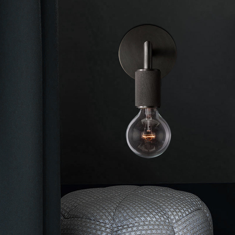 Modern Brass Wall Light Sconce with Double Bulbs | Metal Fixture