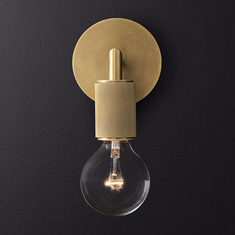 Modern Brass Wall Light Sconce with Double Bulbs | Metal Fixture