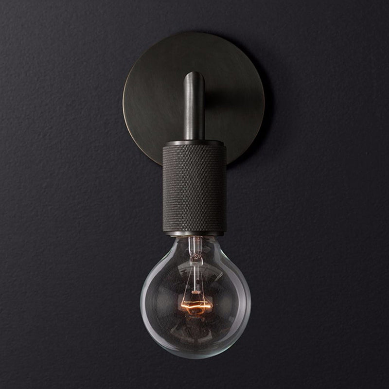 Modern Brass Wall Light Sconce with Double Bulbs | Metal Fixture