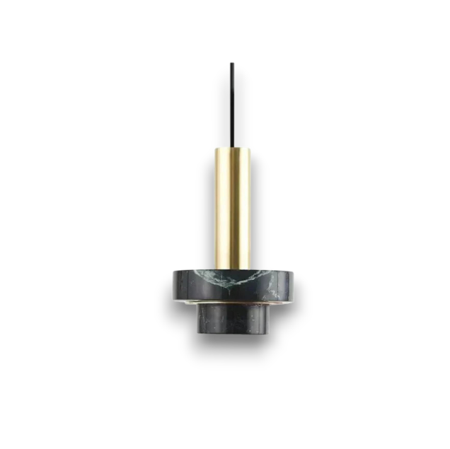 Modern Pendant Lamp – Copper and Volcanic Stone Hanging Light