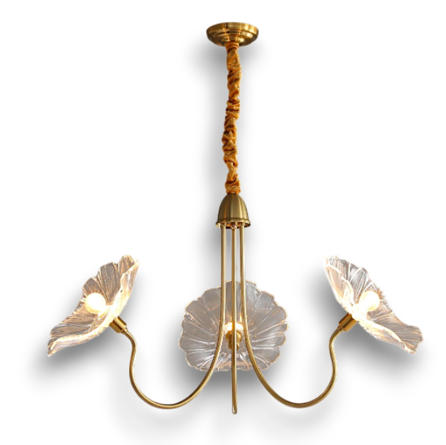 Modern Lotus Leaf Glass Chandelier – Statement Pendant Light