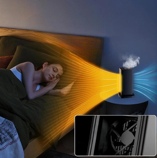 Remote Control Electric Fan Heater 1500W with Humidifier and Ambient Light