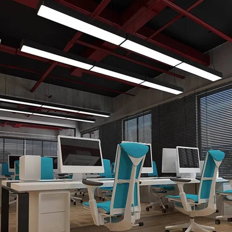 Rectangular LED Pendant Lamp – Sleek Minimalist Black Light