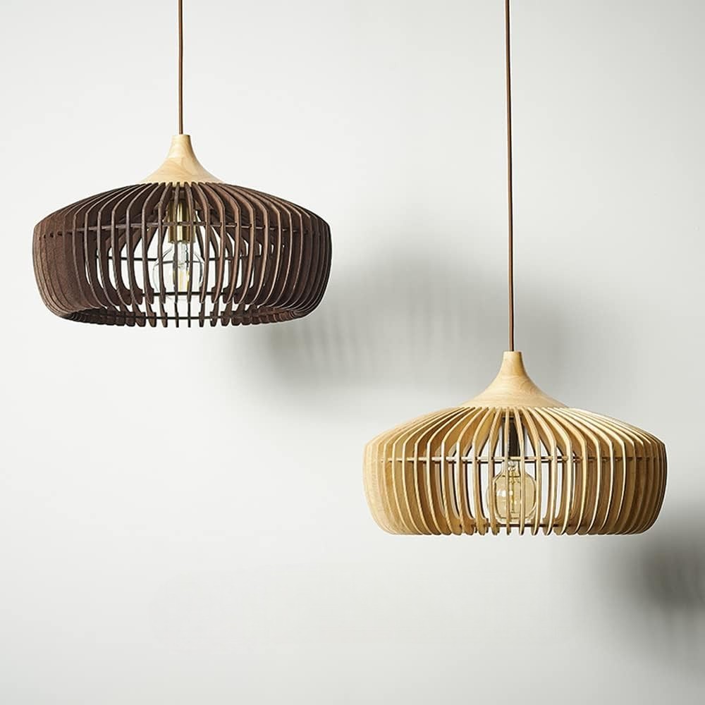 Nordic Japanese Pendant Light – Wooden Ceiling Lamp for Bedroom