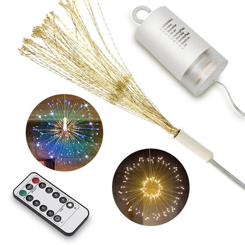 Firework LED Starburst Copper Wire Lights | Festive Christmas Light