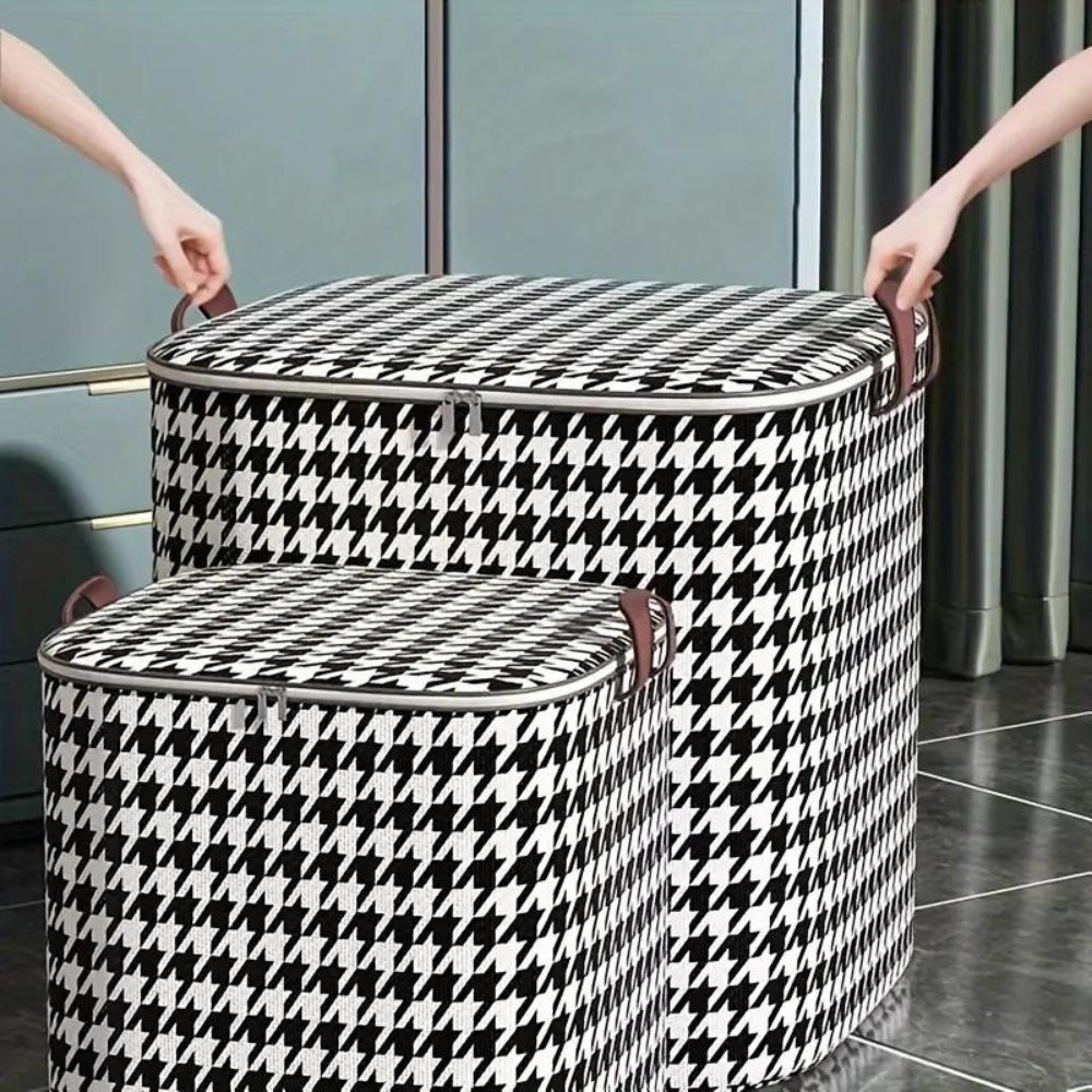 Houndstooth Foldable Storage Bin