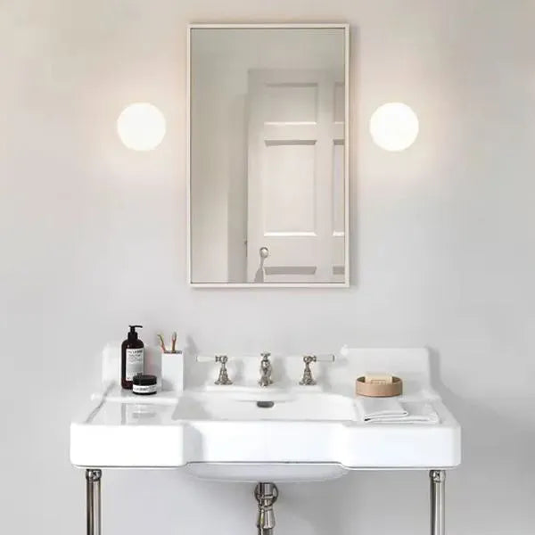 Modern Globe Vanity Wall Lamp – Metal and Glass LED Fixture