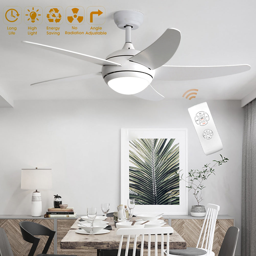 Multi-Speed 52" Reversible Ceiling Fan with Light, Remote Control & Timer - Atelier Dubois Paris
