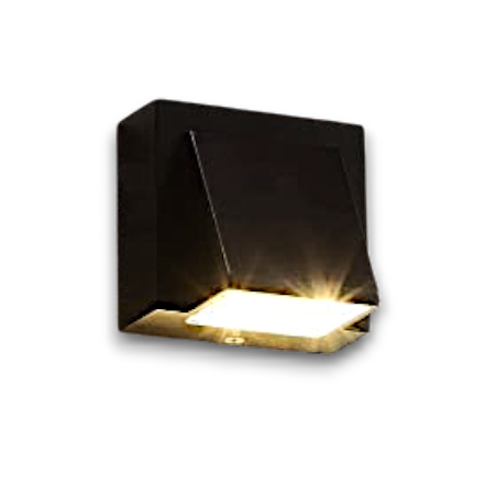 Contemporary Black Metal LED Outdoor Wall Light