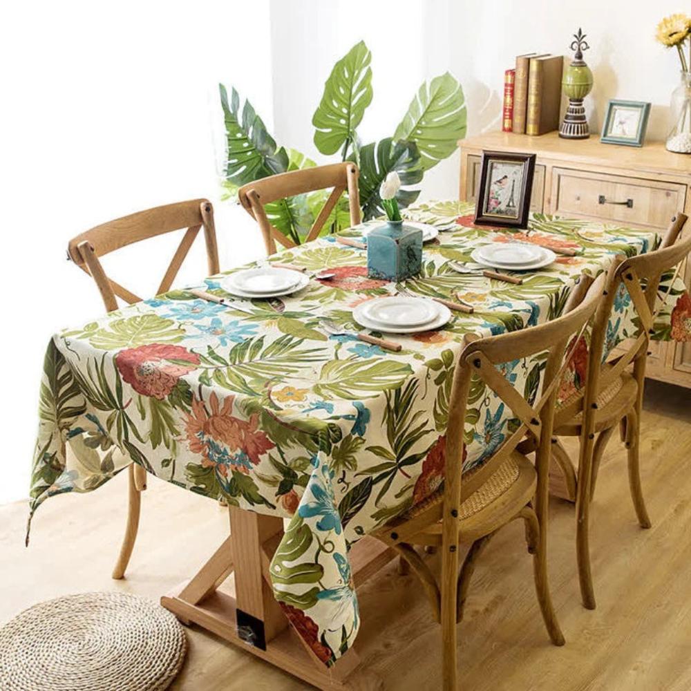Fresh Monstera Leaves Tablecloth | Tropical Elegance Tablecloth