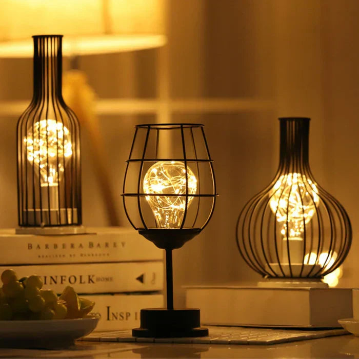 Retro Iron Art LED Table Lamp – Classic Desk Light