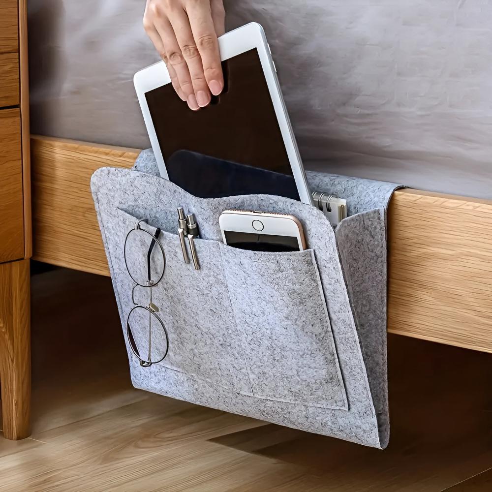 Multi-Pocket Bedside Organizer | Functional Nightstand Storage