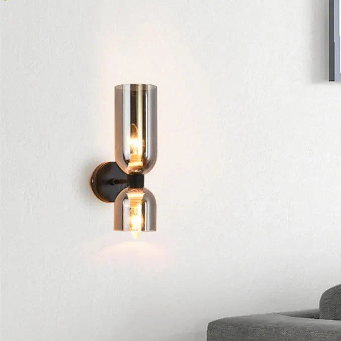 Modern Glass Wall Lamp with Dual LED Heads