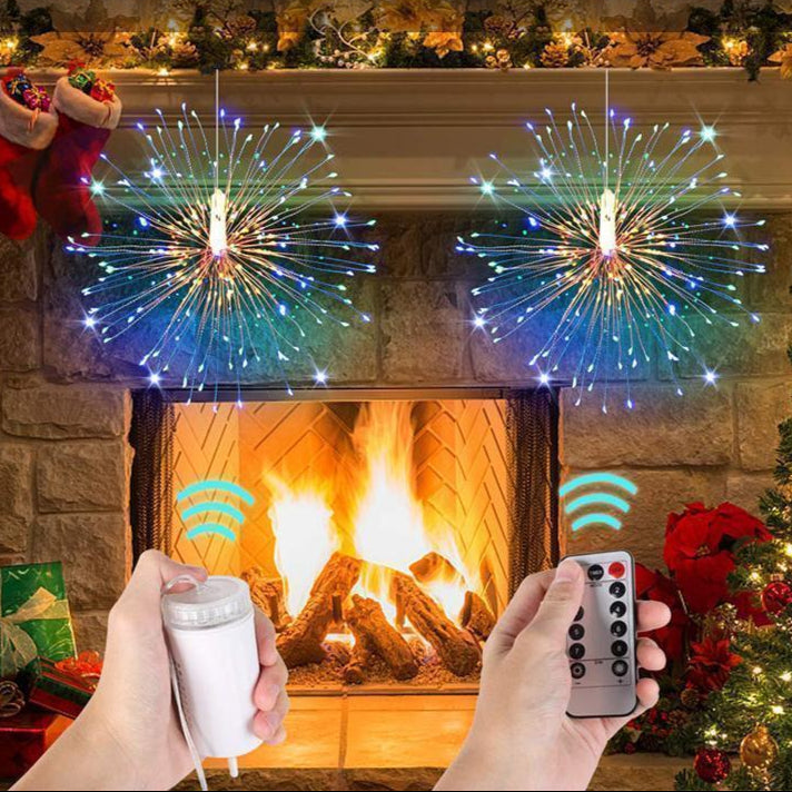 Firework LED Starburst Copper Wire Lights | Festive Christmas Light