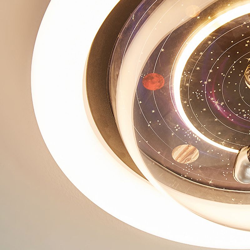 Kids’ Room Ceiling Light – Cosmic Astronaut Flush Mount Fixture