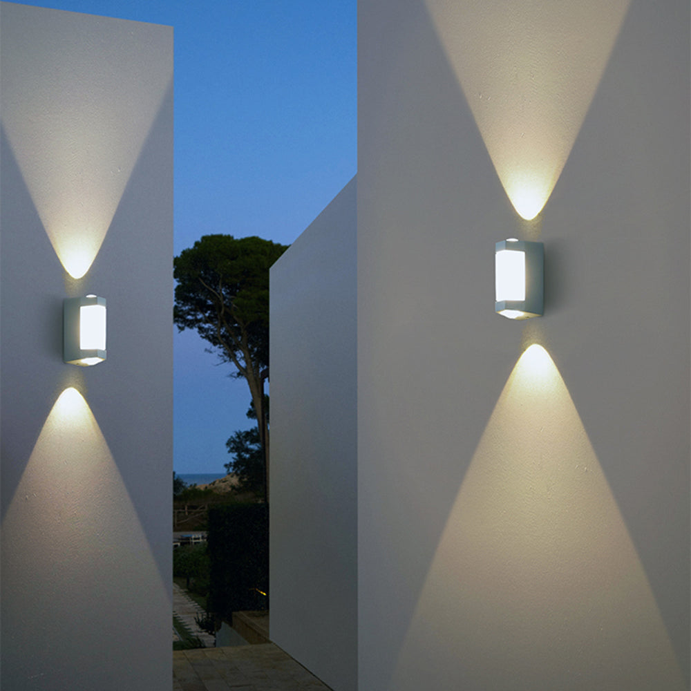Nordic Black & White Outdoor Wall Sconce – Up Down Lighting Fixture