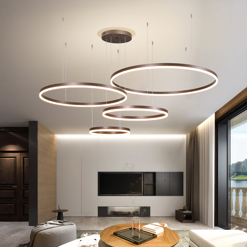Indoor Metal Pendant Lamp – Sleek Tir-Circle Design with Adjustable Cord