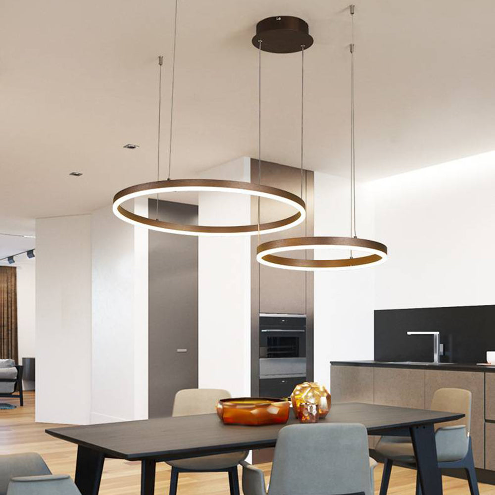 Indoor Metal Pendant Lamp – Sleek Tir-Circle Design with Adjustable Cord